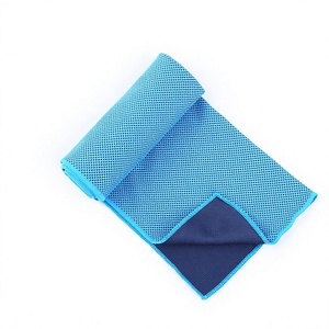 Serviette de sport en microfibre à séchage rapide, bleu uni, rectangulaire, tricotée, pour la salle de sport, adulte - Product Image 1