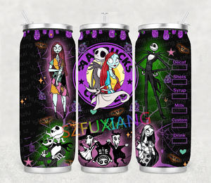 Personnage de film d'horreur <span class=keywords><strong>Jack</strong></span> et Sally design enfants Soda <span class=keywords><strong>Cola</strong></span> peut en acier inoxydable double paroi sous vide gobelet Halloween - Product Image 1