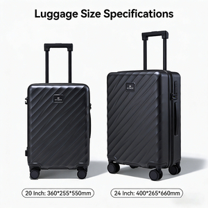 Ensemble de valises rigides personnalisées unisexes en PC, 20 et 24 pouces, avec fermeture éclair à combinaison et roulettes silencieuses, bagages de voyage d'affaires - Product Image 2