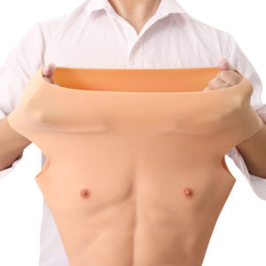 Costume de musculation réaliste en silicone pour travestis, sous-vêtements de cosplay, faux torse pour homme, faux abdominaux, cache-ventre, col haut - Product Image 4