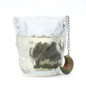 Bộ lọc trà bằng thép không gỉ, dạng lưới, hình cầu, mặt dây chuyền pha lê trắng hình mặt trăng, kèm dây nối dài - Product Image 4