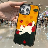 Coque de téléphone à panneau arrière magnétique remplaçable pour Iphone17/17pro/17promax/17air avec le chat doré