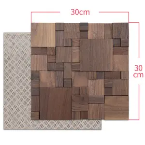 Solid Wood Construction 3D Interior Wall Decorative Geometric Wall Panels for Living room/hotel 3d wood panels wall decor interi