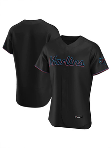 Maillot de baseball/softball personnalisé en gros des Miami Marlins, en maille poly, unisexe, toutes saisons, avec logo imprimé sur le devant, fabrication en usine - Product Image 3
