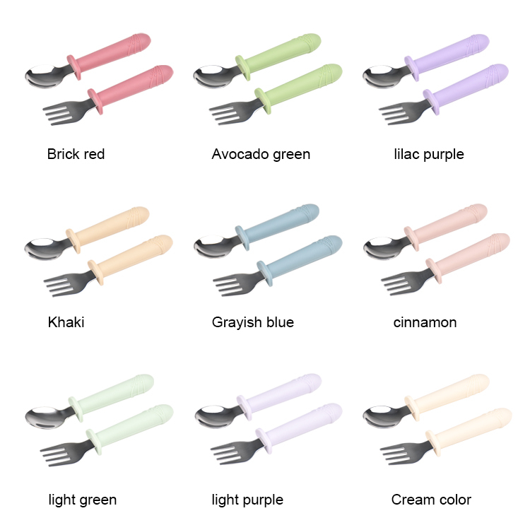 Silicone stainless steel spork