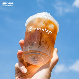 أكواب قهوة بلاستيكية مخصصة للاستخدام مرة واحدة من SKMA، صديقة للبيئة، مصنوعة من البولي إيثيلين تيريفثالات/البولي بروبيلين، سعة 16 و22 أونصة، للاستخدام التجاري في الشاي بالفقاعات والعصائر والمشروبات الباردة - Product Image 1