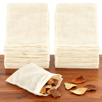 Sacs en coton mousseline naturel non blanchi personnalisés, écologiques, avec cordon de serrage, 4x3 pouces, pour épices, café, thé, infusions, soupes, sauces, bouillons, ragoûts