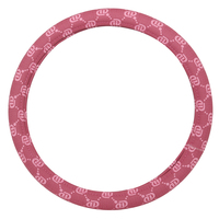 Protecteur de volant de voiture rose pâle en cuir PVC 1,1 mm, monogramme lettre D, accessoires intérieurs automobiles, durable, résistant à l'abrasion