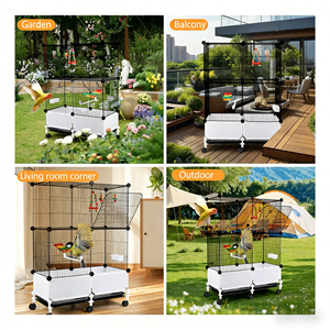 Papağanlar İçin Premium Kuş Kafesi ve <span class=keywords><strong>Stand</strong></span> Seti, Metal Yapılı, Sağlam Tasarım, İç Mekan Ev Kullanımı İçin Kuş Kafesi ve <span class=keywords><strong>Stand</strong></span>ı, Kuş Kafesi <span class=keywords><strong>Stand</strong></span>ı - Product Image 3