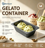 Conteneurs en blister PP pour gelato, empilables et réutilisables, pour les acheteurs de la chaîne d'approvisionnement des magasins de gelato.