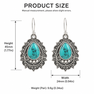 Orecchini Vintage a Goccia Blu-Verde, Eleganti Gioielli Pendenti per Donne - Product Image 5