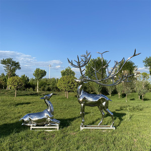 Escultura Abstracta de Ciervo en Acero Inoxidable, para Montar en el Suelo, Hecha a Mano, Pieza de Arte Decorativa para Exteriores - Product Image 2