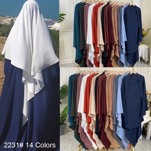 2231 #   Khimar 14 couleurs pour l'Aïd et le Ramadan, en Nida de haute qualité, vêtement islamique à nouer, foulard de prière, hijab pour femme - Product Image 2
