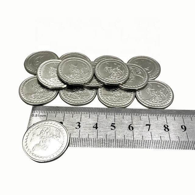 Sq Arcade OEM ODM Custom Stainless 25mm Diameter 1.8mm Thickness for Tokens & Coins