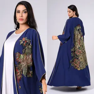 Средневосточный кардиган с трехмерной вышивкой Феникс комплект из двух предметов мусульманская женская одежда