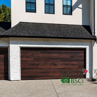 Porte de garage sectionnelle LONGTAI Villa Oriented en aluminium imitation bois avec télécommande multi-boutons et surface anti-âge