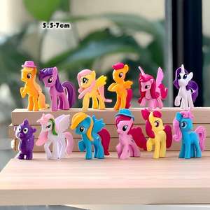 Lot de 12 figurines de dessin animé <span class=keywords><strong>Little</strong></span> Ponys en boîte mystère, jouets pour enfants, collection d'objets d'animation, décoration de gâteau - Product Image 3
