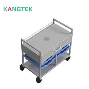 Chariot à habillage mobile utilitaire en acier inoxydable KANGTEK avec boîte en plastique - Product Image 3