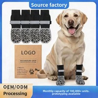 Calcetines Antideslizantes para Perros con Agarres de Silicona, Protectores de Patas para Interiores, Calcetines Transpirables de Algodón para Pisos de Madera, Control de Tracción
