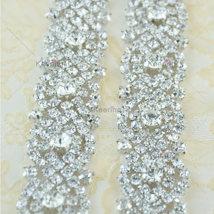 Nieuwe Collectie Groothandel Blingbling Decoratieve Strass Kralen Trim WRA-867