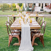 Chemin de table long en mousseline de soie bohème pour mariage, fête prénatale, anniversaire, Noël, décoration de la maison