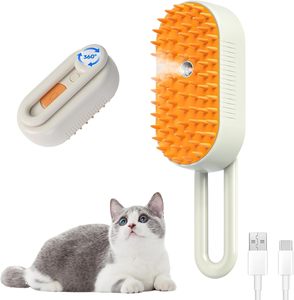 New Design 3 in 1 Self-Cleaning Electric <b>Pet</b> Steamy <b>Brush</b> Multi-Functional <b>Pet</b> Hair Remover with Handle for Grooming - Product Image 1