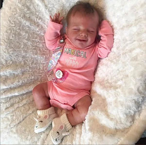 46CM tam vücut yeniden doğmuş bebek uyku nisan gülümseme bebek el yapımı yüksek kaliteli bebek gerçek yumuşak dokunmatik topluca bebek koleksiyon sanat - Product Image 2