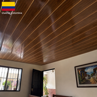 Panel Plafon PVC Motif Kayu Modern Berlubang Langsung dari Pabrik, Papan Dinding Dekoratif, Pemasangan Mudah, Ukuran Kustom untuk Rumah