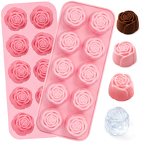 Moule à glaçons en silicone SILIKOLOVE, 10 cavités, forme fleur, facile à démouler, sans BPA, certifié LFGB, pour crème glacée