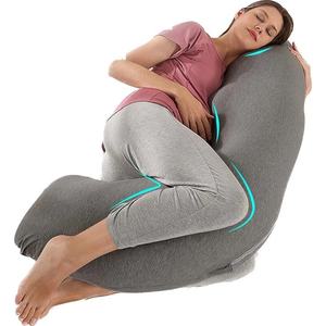 หมอนรองครรภ์รูปตัว J สำหรับ<span class=keywords><strong>นอน</strong></span>ตะแคง พร้อมปลอกถอดซักได้ รองรับหน้า<span class=keywords><strong>ท้อง</strong></span> สะโพก และขา - Product Image 1