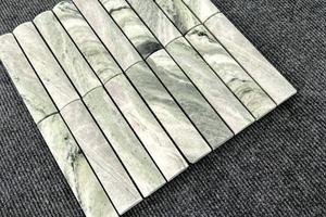 Mosaïque de pierre en marbre travertin à courbes cannelées, bande Kitkat, mosaïque de doigts, pour salle de bain, cuisine, crédence, bar, mur - Product Image 6