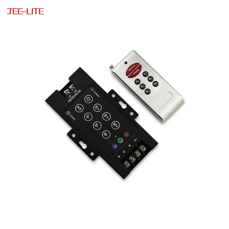 Le contrôleur RGB RF JM à 8 touches 360W 433M adopte l'unité de micro contrôle avancée