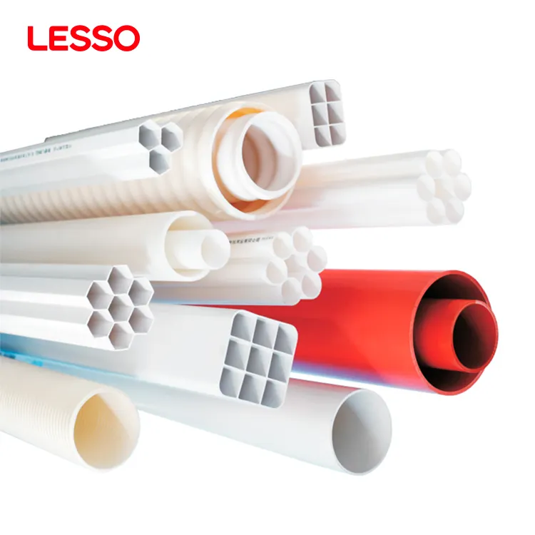 LESSO bom isolamento plástico conduíte elétrico tubo hdpe comunicação tubo pvc-u buraco quadrado tubo reforçado