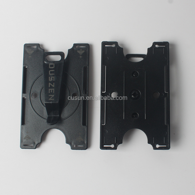 Factory Price Black Rigid Plastic Horizontal or Vertical Id Card Holder
