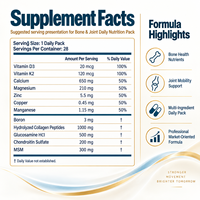 Pack Nutrition Quotidienne pour Articulations et Os, Marque Privée, Calcium, Vitamine D3, K2, Collagène, Glucosamine, Formule Personnalisée OEM ODM