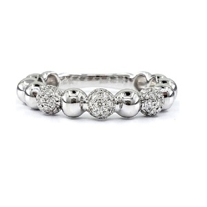 HongKong vente en gros personnalisé empilable 18k solide or blanc 100% diamant naturel classique mariage boule d'éternité bague femmes - Product Image 1