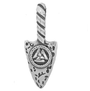 Collier en acier avec nœud celtique, pendentif <span class=keywords><strong>viking</strong></span>, cornes triples d'Odin, croissant de lune d'Oden, arme, pointe de lance, poignard, talisman - Product Image 5