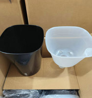 Pots à fleurs carrés auto-arrosants noirs de 23 cm (9 pouces) avec pot intérieur transparent, indicateur d'eau et trou de drainage pour jardinières de maison et de jardin