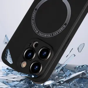 Магнитный силиконовый чехол для телефона для IPhone 14 13 12 15 Pro Max, Беспроводная зарядка для мобильного телефона и аксессуаров
