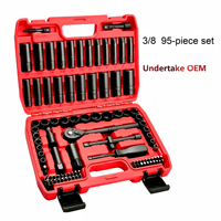 Ensemble de 95 pièces de clés à cliquet pneumatiques 3/8 métriques/im impériales à 72 dents