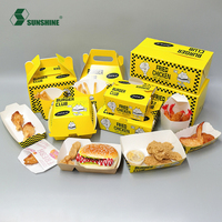 Vente en gros de boîtes d'emballage en carton pour brunch en carton de papier pour restauration rapide déjeuner salade traiteur avec logo imprimé