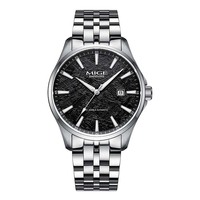 Reloj Mecánico Personalizado para Hombre, Estilo Minimalista, Caja de Acero Inoxidable, Correa con Esfera de Meteorito, Reloj Automático de 50 m con Cristal de Zafiro