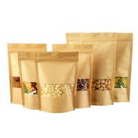 Sachet d'emballage alimentaire personnalisé en papier kraft biodégradable et compostable avec fermeture éclair pour café, thé, noix