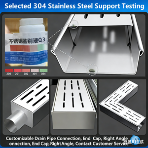 ถาดระบายน้ำสแตนเลสเกรดพรีเมียม 304 316 สำหรับรางรูปตัว L, ระเบียง, โรงรถ และระบายน้ำพื้นอุตสาหกรรม - Product Image 4
