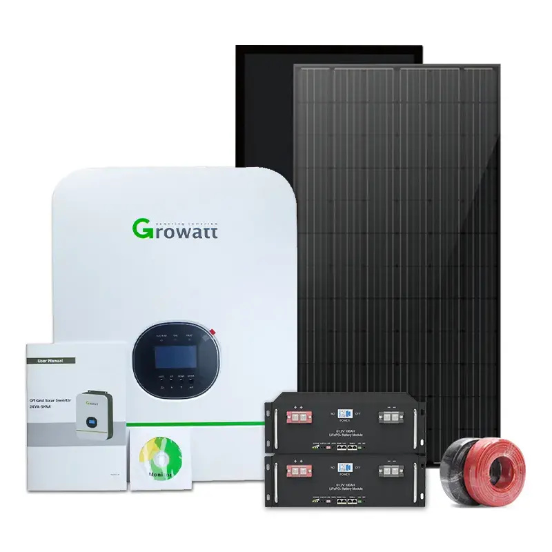 Sistem Fotovoltaik Tie Off Grid, Kit Lengkap Panel Surya 3KW 5KW 10KW 15KW Energi Penggunaan Rumah dengan Lithium B