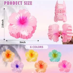 กิ๊บติดผมรูปดอกไม้ไล่เฉดสีหวานๆ สำหรับฤดูร้อน วันหยุดพักผ่อนริมชายหาด กิ๊บติดผมรูปดอกไม้ เครื่องประดับผมสำหรับผู้หญิง - Product Image 3