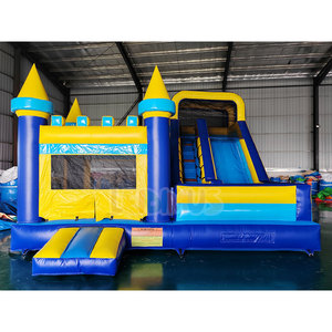 Château gonflable commercial avec toboggan, combo château de saut gonflable pour location événementielle - Product Image 2