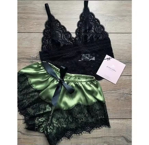 Ensemble <span class=keywords><strong>de</strong></span> pyjamas <span class=keywords><strong>de</strong></span> lingerie en satin <span class=keywords><strong>de</strong></span> haute qualité, doux et confortable, vêtements <span class=keywords><strong>de</strong></span> <span class=keywords><strong>nuit</strong></span> pour femmes et filles, vêtements <span class=keywords><strong>de</strong></span> <span class=keywords><strong>nuit</strong></span> ODM et OEM - Product Image 2