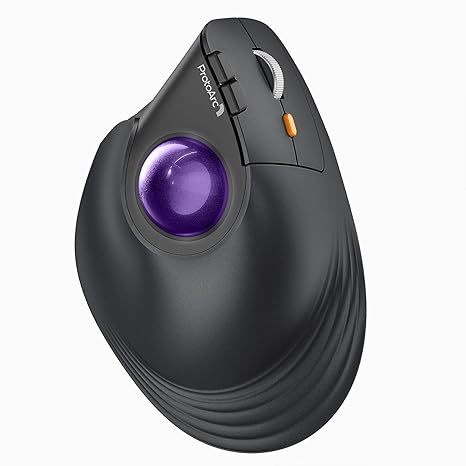 ProtoArc EM05 NL Vertical Wireless Ergonomic Trackball Mouse Rechargeable for Rollerball Mouse Computer Laptop Mice