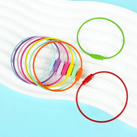 Porte-clés en métal bricolage couleur bonbon avec étiquette de câble métallique peint Accessoires de bijoux pour personnaliser les clés Porte-clés anneau en fil